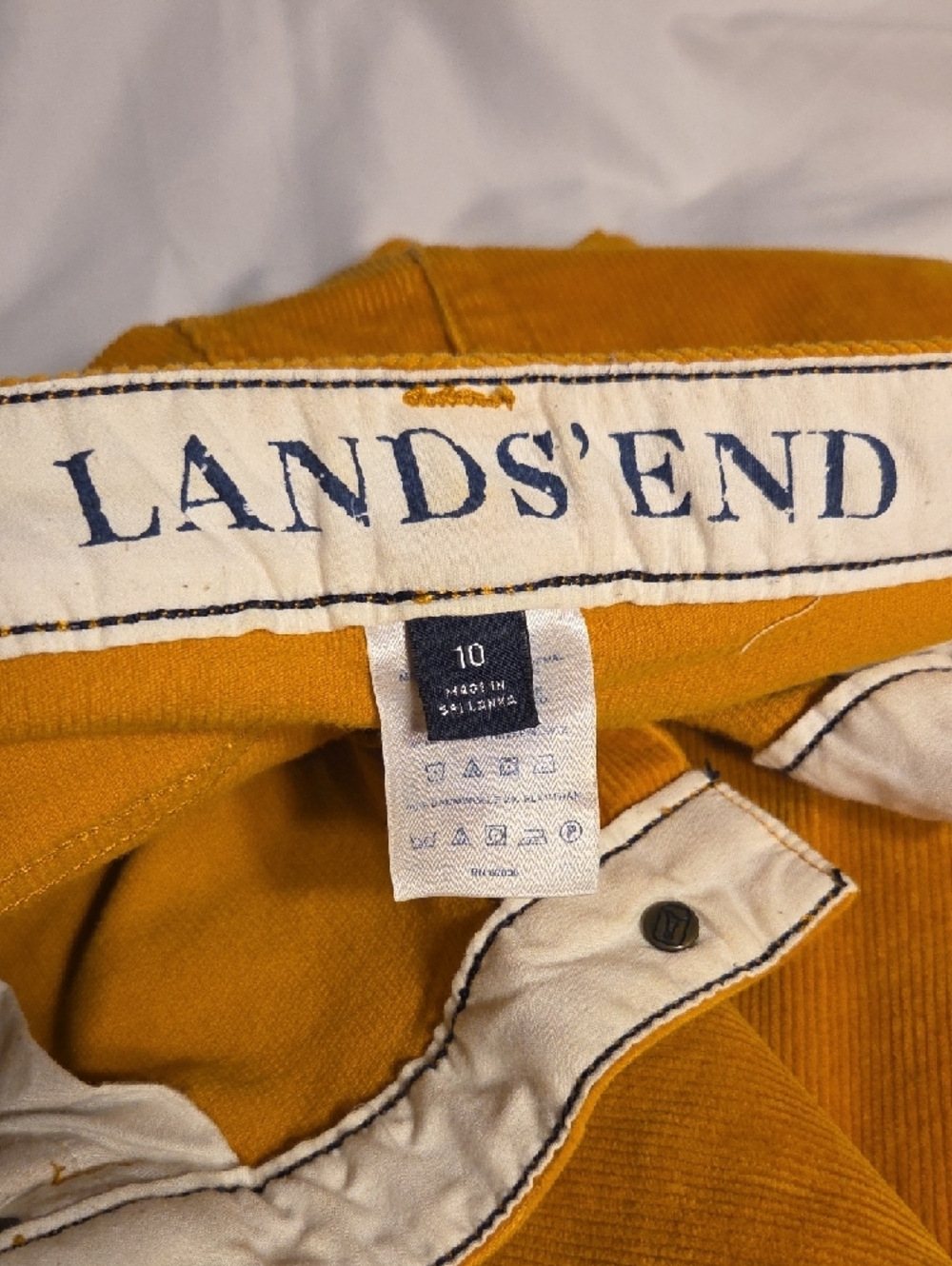 Lands' End Golden Yellow Corduroy Pants - Picture 2 of 5
